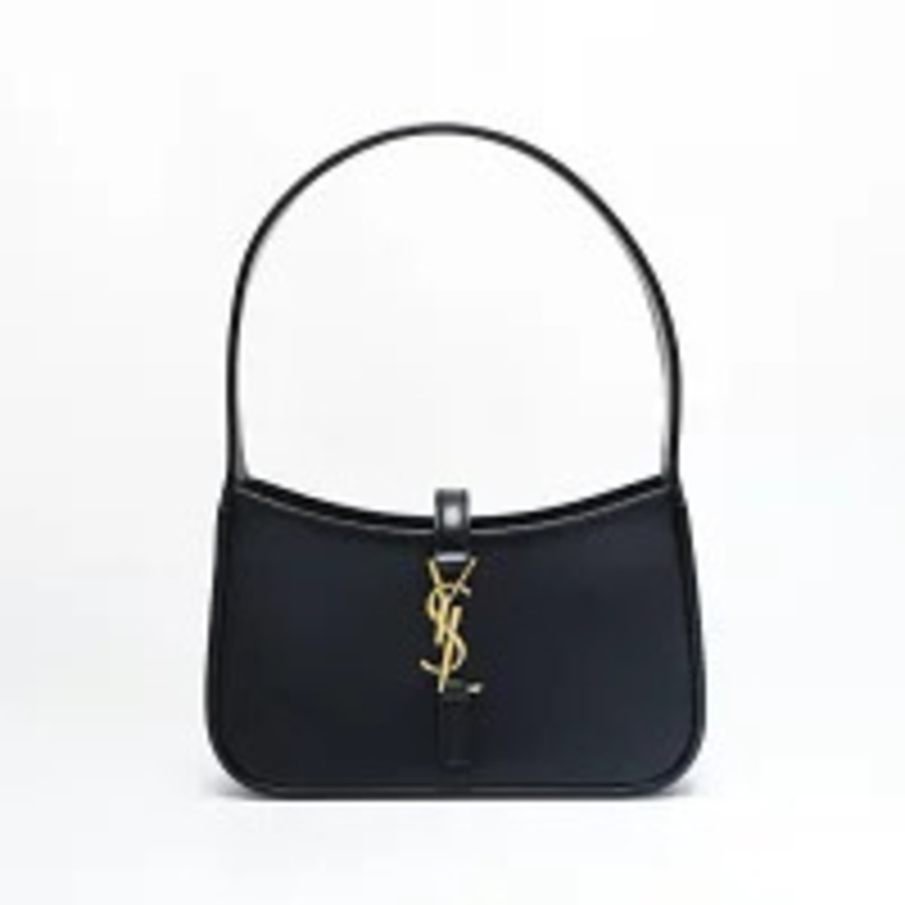Saint Laurent Leather Smooth Le Sanka  Yves Black Hobo Handbag